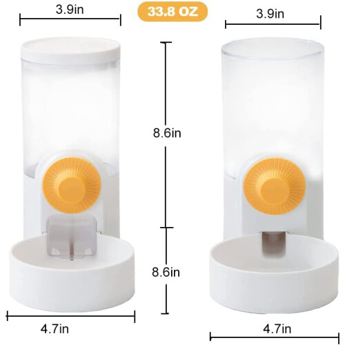 Pet Hanging Automatic Feeders Drinking Bowls 40oz, Auto Gravity Pet Feeding Water Set 2