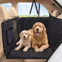 Dog Car Seat Cover for Back Seat Back Seat Extender with Hard Bottom, Thick Sponge, 400 lbs Support