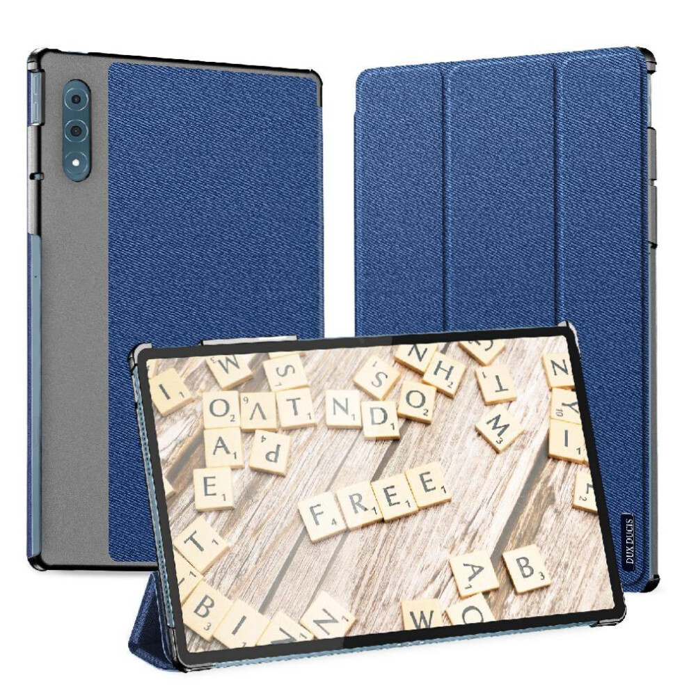 (Blue) Case For Lenovo Yoga Tab Plus 12.7 Pu Leather Auto Wake Sleep Stylus Holder Blue 764563065028