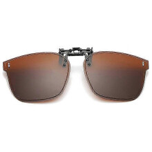 (Tea) Polarized Clip On Sunglasses - Flip Up Sunglasses for Prescription Glasses - Fashionable & UV Protection