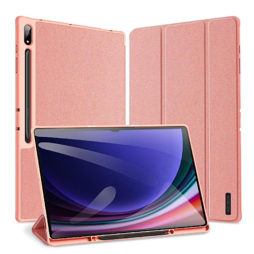 (Pink) Case For Samsung Galaxy Tab S8 Ultra Pu Leather Stylus Holder Auto Wake Sleep Pink 764563065295