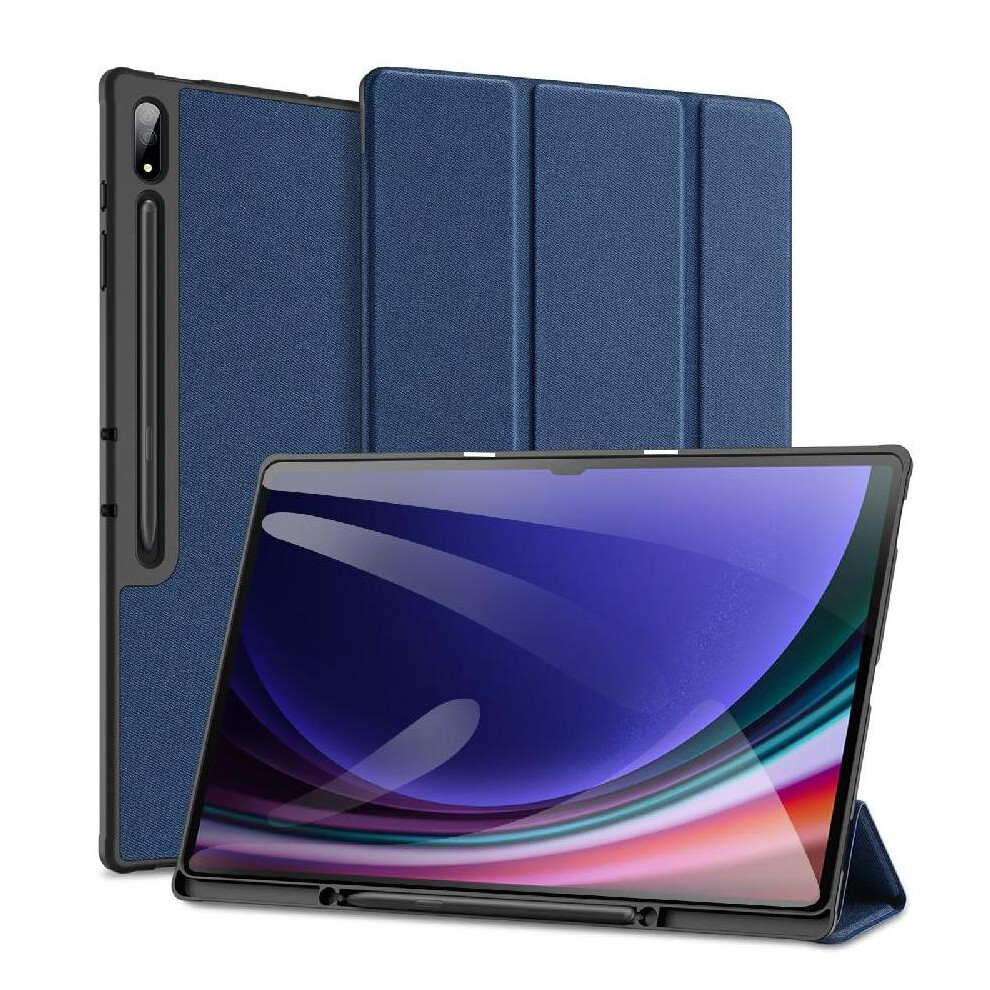 (Blue) Case For Samsung Galaxy Tab S8 Ultra Pu Leather Stylus Holder Auto Wake Sleep Blue 764563065288