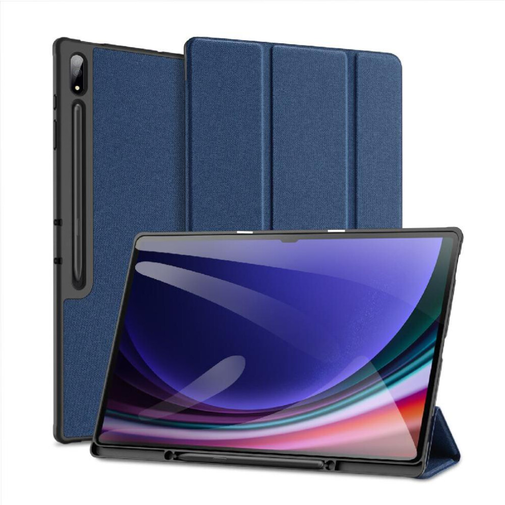 (Blue) Case For Samsung Galaxy Tab S9 Ultra Pu Leather Stylus Holder Auto Wake Sleep Blue 764563065318