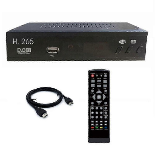 DVB-T2 HEVC H.265 Digital TV Tuner USB Receiver 1080P HD Decoder Set Top Box with EU Plug