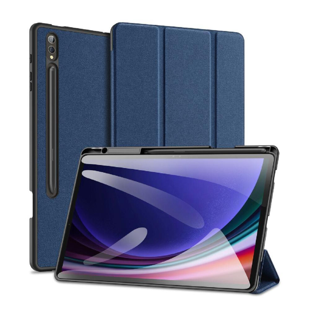 (Blue) Case For Samsung Galaxy Tab S9 Fe Plus Auto Wake Sleep Stylus Holder Pu Leather Blue 764563065370