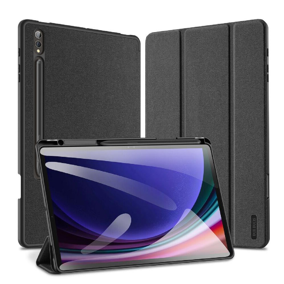 (Black) Case For Samsung Galaxy Tab S9 Fe Plus Auto Wake Sleep Stylus Holder Pu Leather Black 764563065363