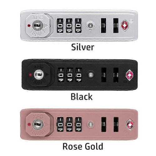 (silver)Weatherproof 3 Digit TSA007 Combination Lock - TSA Approved Security Code Lock for Travel & Customs 2