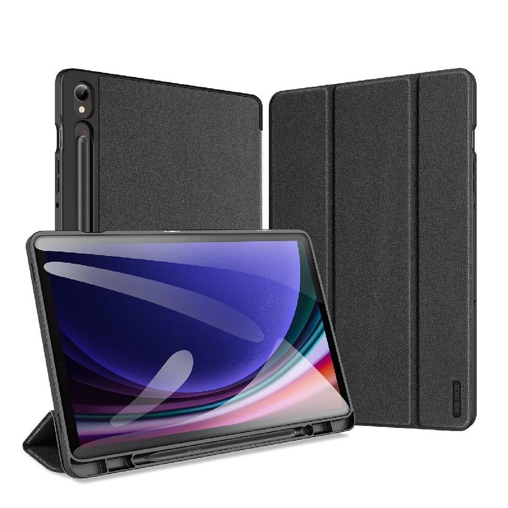 (Black) Case For Samsung Galaxy Tab S9 Pu Leather Stylus Holder Auto Wake Sleep Black 764563065547