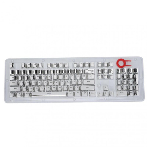 Durable Two-Tone Translucent Backlit Mechanical Keyboard Caps (Silver) - 104Pcs