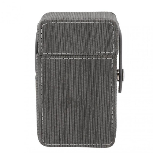 Cigarettes Box Protective Case PU Flap Design Grey Portable for Travel Daily 2