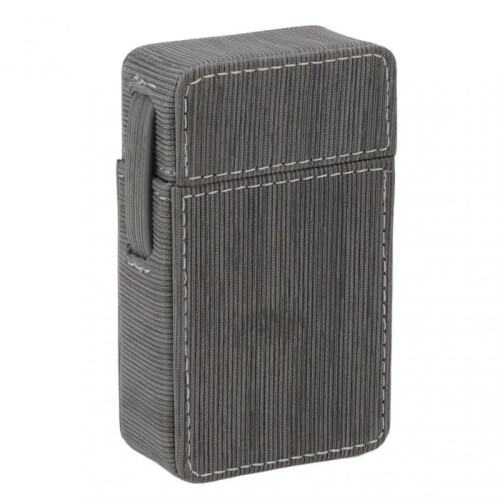 Cigarettes Box Protective Case PU Flap Design Grey Portable for Travel Daily 1