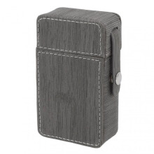 Cigarettes Box Protective Case PU Flap Design Grey Portable for Travel Daily