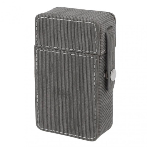 Cigarettes Box Protective Case PU Flap Design Grey Portable for Travel Daily