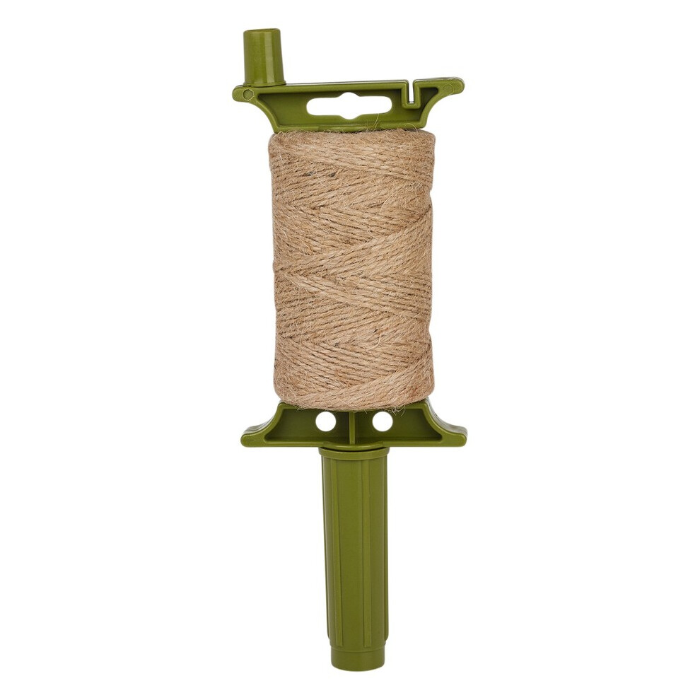 (1) 100M Natural Jute Twine Rustic Garden Hessian Cord String Roll Handle Dispenser 5063536167956