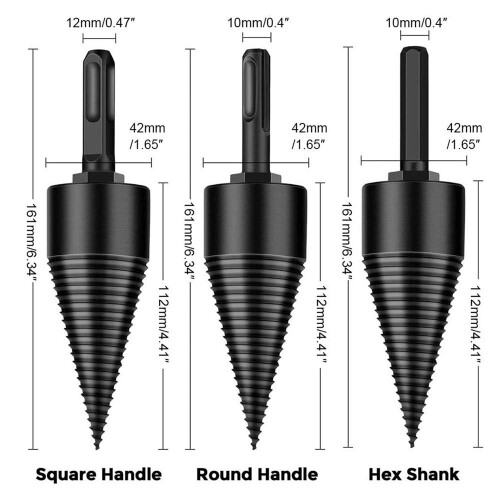 Firewood Log Splitter Drill,Splitting Wood Cone Drill Bit,Wood Splitter Drill Bits 1