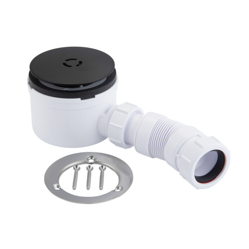 McAlpine McAlpine 3 Pin Shower Trap + Flex Adaptor - Matt Black