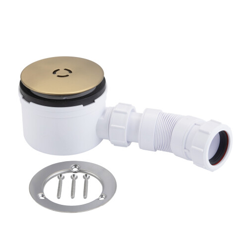 McAlpine McAlpine 3 Pin Shower Trap + Flex Adaptor - Brushed Brass