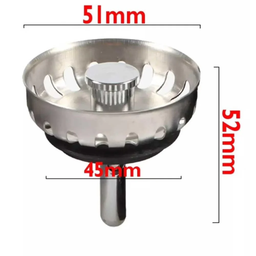 McAlpine McAlpine 50mm Kitchen Sink Basket Waste Strainer Plug Stainless Steel MBSKTOP 2