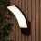 (No - No Sensor) Litecraft Bengle Curved Outdoor Wall Light - Black 6