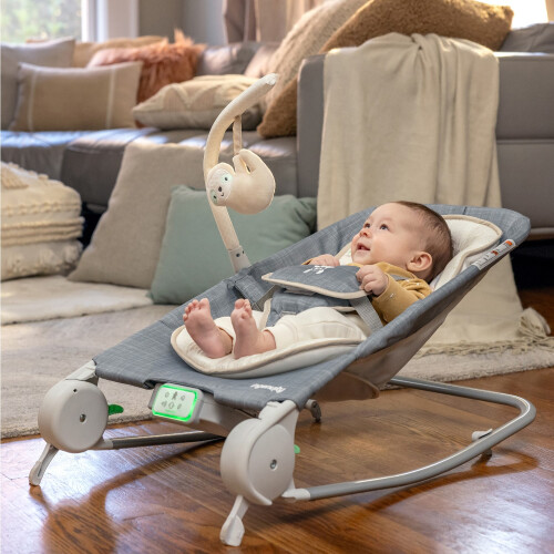 Ingenuity INGENUITY -Parker- Transat bébé pliable massage ventre - Position fixe ou à bascule, vibrations, cadeau bébé 2
