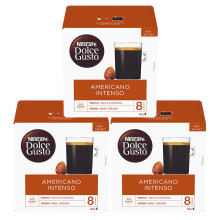 NESCAFE DOLCE GUSTO Americano Intenso Coffee Pods x16 (Pack of 3, Total 48 Pods)