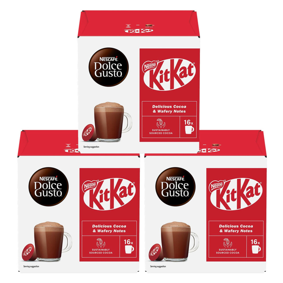 Nescafe Dolce Gusto Kitkat Coffee Pods X16 (Pack Of 3, Total 48 Pods)