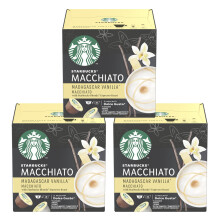 NESCAFE DOLCE GUSTO Starbucks Vanilla Macchiato Coffee Pods x12 (Pack of 3, Total 36 Pods)