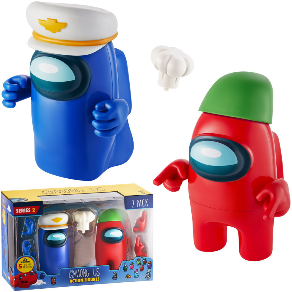 Among Us Series 2 Action Figures 2Pk Toy Crewmate Figure 11Cm - & Blue/Red