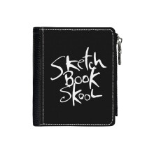 (White SBS Transparent_2281) Men's Women PU Leather Wallets Compact Bifold with Zipper & Multiple Card Coins Slots Black Stylish Durable Graphic Design Print for Girl Boys