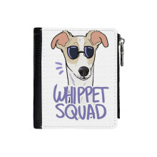 (WHIPPET SQUAD (fawn)_4553) Men's Women PU Leather Wallets Compact Bifold with Zipper & Multiple Card Coins Slots Black Stylish Durable Graphic Design Print for Girl Boys