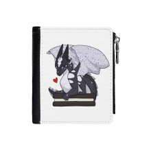 (Whiteout And Oreo_2754) Men's Women PU Leather Wallets Compact Bifold with Zipper & Multiple Card Coins Slots Black Stylish Durable Graphic Design Print for Girl Boys