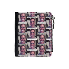 (When The Imposter Is Sus_142) Men's Women PU Leather Wallets Compact Bifold with Zipper & Multiple Card Coins Slots Black Stylish Durable Graphic Design Print for Girl Boys