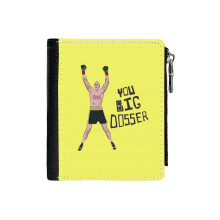 (You Big Dosser!_7375) Men's Women PU Leather Wallets Compact Bifold with Zipper & Multiple Card Coins Slots Black Stylish Durable Graphic Design Print for Girl Boys