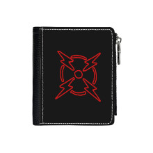 (VOLT Danger Force Chapa Cosplay Super Hero Tribute _6945) Men's Women PU Leather Wallets Compact Bifold with Zipper & Multiple Card Coins Slots Black Stylish Durable Graphic Design Print for Girl Boys
