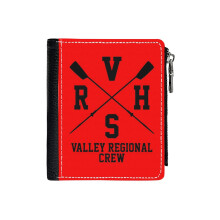 (VRHS Valley Regional Crew Black On Red_1316) Men's Women PU Leather Wallets Compact Bifold with Zipper & Multiple Card Coins Slots Black Stylish Durable Graphic Design Print for Girl Boys