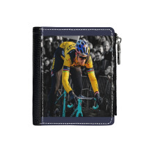(Wout Van Aert In Action!_5319) Men's Women PU Leather Wallets Compact Bifold with Zipper & Multiple Card Coins Slots Black Stylish Durable Graphic Design Print for Girl Boys