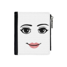 (Woman_1754) Men's Women PU Leather Wallets Compact Bifold with Zipper & Multiple Card Coins Slots Black Stylish Durable Graphic Design Print for Girl Boys