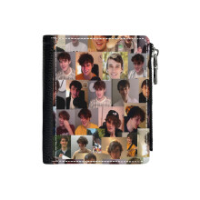 (Wilbur Soot Collage 2_21) Men's Women PU Leather Wallets Compact Bifold with Zipper & Multiple Card Coins Slots Black Stylish Durable Graphic Design Print for Girl Boys