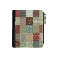 (William Morris Pattern Collection_4079) Men's Women PU Leather Wallets Compact Bifold with Zipper & Multiple Card Coins Slots Black Stylish Durable Graphic Design Print for Girl Boys
