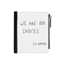 (We Are Our Choices III._4400) Men's Women PU Leather Wallets Compact Bifold with Zipper & Multiple Card Coins Slots Black Stylish Durable Graphic Design Print for Girl Boys