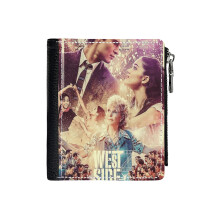 (West Side Story 2021_5710) Men's Women PU Leather Wallets Compact Bifold with Zipper & Multiple Card Coins Slots Black Stylish Durable Graphic Design Print for Girl Boys