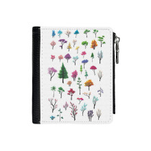 (Tree Study (Closer Placement) _5701) Men's Women PU Leather Wallets Compact Bifold with Zipper & Multiple Card Coins Slots Black Stylish Durable Graphic Design Print for Girl Boys