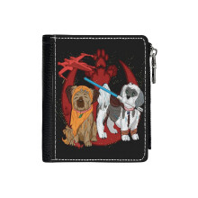 (STEDOD Sophie And Sugar PCPP_2196) Men's Women PU Leather Wallets Compact Bifold with Zipper & Multiple Card Coins Slots Black Stylish Durable Graphic Design Print for Girl Boys