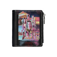 (Stranger Things 3 Fan_1891) Men's Women PU Leather Wallets Compact Bifold with Zipper & Multiple Card Coins Slots Black Stylish Durable Graphic Design Print for Girl Boys