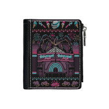 (Stranger Sweater 3_6794) Men's Women PU Leather Wallets Compact Bifold with Zipper & Multiple Card Coins Slots Black Stylish Durable Graphic Design Print for Girl Boys