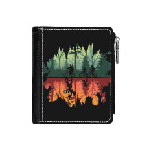 (Stranger Things (The Upside Down)_667) Men's Women PU Leather Wallets Compact Bifold with Zipper & Multiple Card Coins Slots Black Stylish Durable Graphic Design Print for Girl Boys