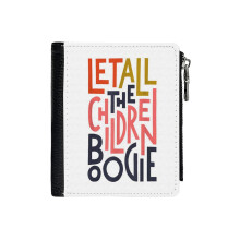 (Special Present Let All The Children Boogie David Bowie Gift Movie Fans_6373) Men's Women PU Leather Wallets Compact Bifold with Zipper & Multiple Card Coins Slots Black Stylish Durable Graphic Design Print for Girl Boys