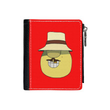 (Veggie Tales Mr. Lunt Art_3660) Men's Women PU Leather Wallets Compact Bifold with Zipper & Multiple Card Coins Slots Black Stylish Durable Graphic Design Print for Girl Boys