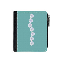 (Scoliosis S-curve White Floral Watercolor_1996) Men's Women PU Leather Wallets Compact Bifold with Zipper & Multiple Card Coins Slots Black Stylish Durable Graphic Design Print for Girl Boys