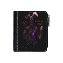 (Springtrap FNaF 3 - What Do You Fear_1239) Men's Women PU Leather Wallets Compact Bifold with Zipper & Multiple Card Coins Slots Black Stylish Durable Graphic Design Print for Girl Boys